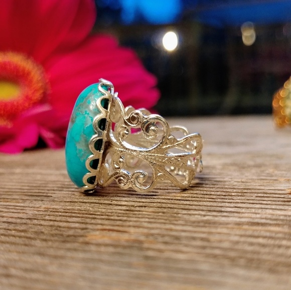 🚫not for sale🚫♦Filigree & Howlite Ring♦ - Picture 4 of 7